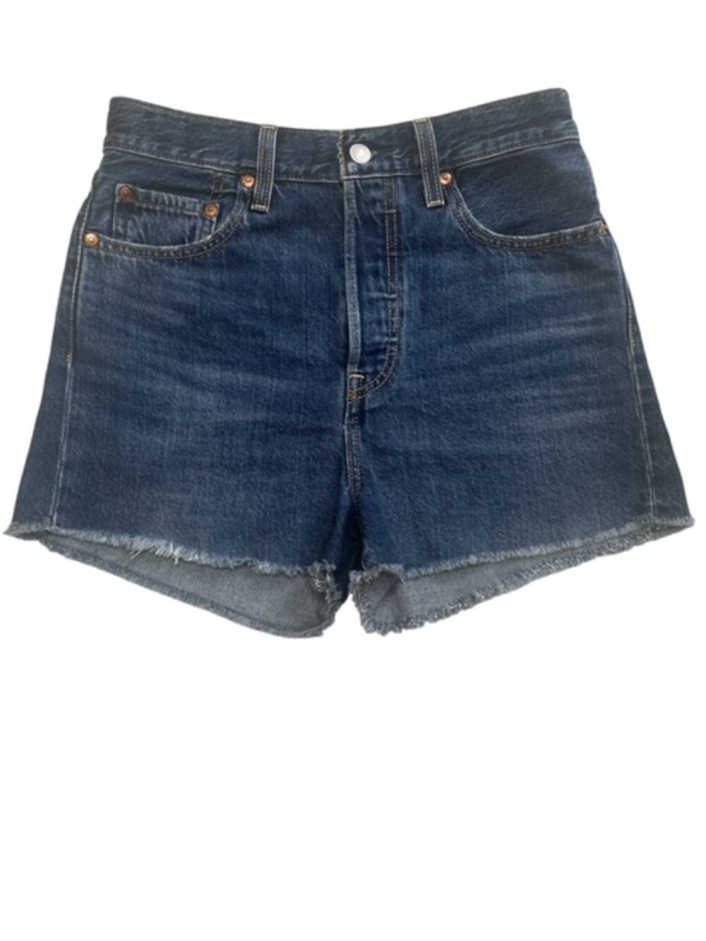 LEVI'S Premium Denim Ribcage High-Rise Button-Fly Jean Shorts - Size 28
